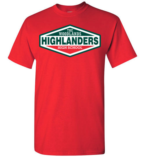 The Woodlands High School Highlanders Red Unisex T-shirt 09