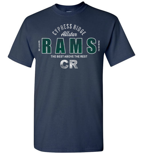 Cypress Ridge High School Rams Navy Unisex T-shirt 40