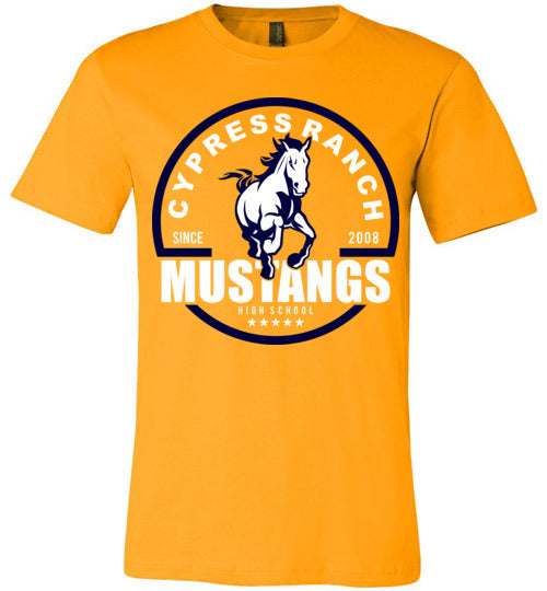 Cypress Ranch Mustangs Premium Gold T-shirt - Design 04