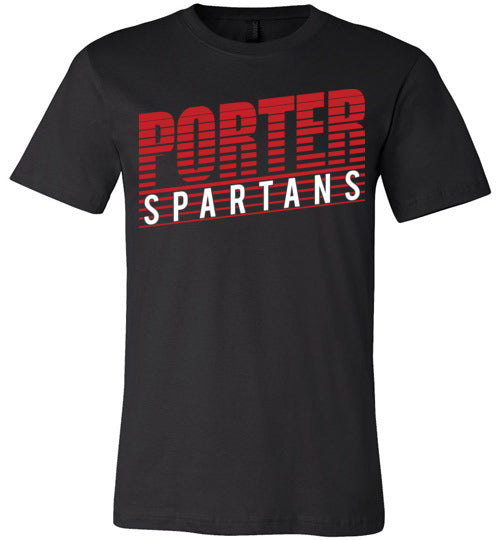 Porter Spartans Premium Black T-shirt - Design 32