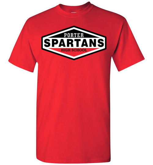 Porter High School Spartans Red Unisex T-shirt 09