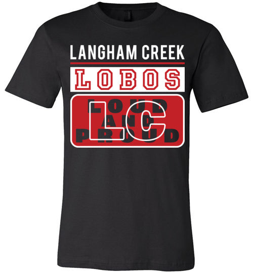 Langham Creek Lobos Premium Black T-shirt - Design 86