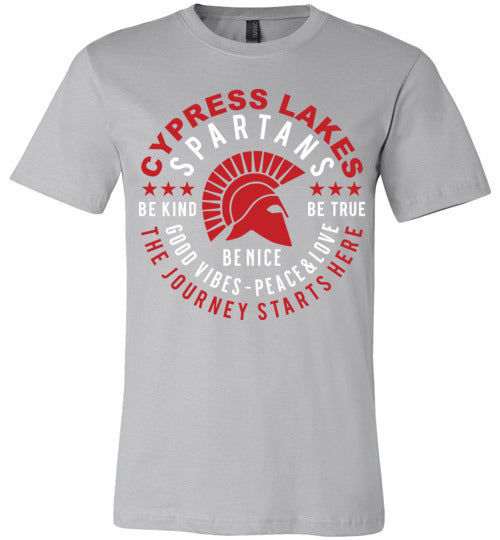 Cypress Lakes Spartans Premium Silver T-shirt - Design 16