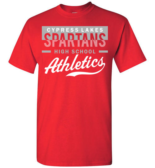 Cypress Lakes High School Spartans Red Unisex T-shirt 48