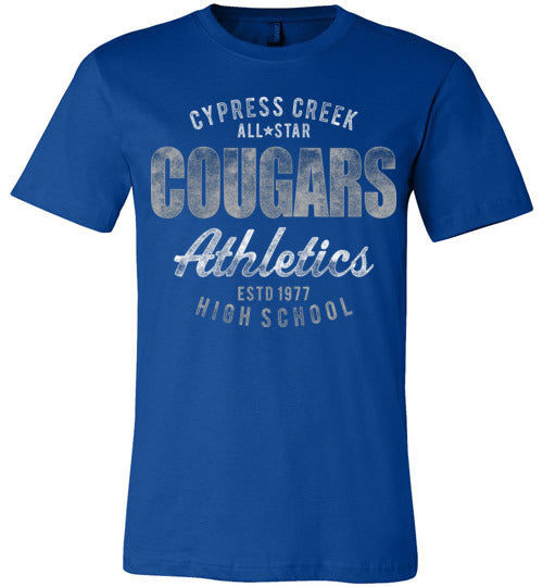 Cypress Creek Cougars Premium Royal T-shirt - Design 34