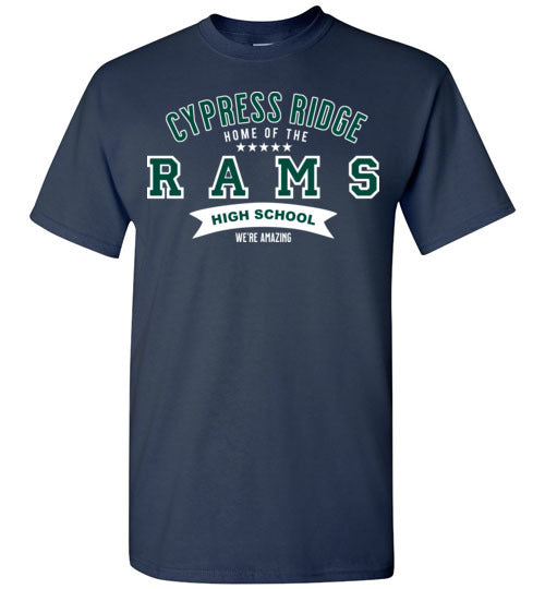 Cypress Ridge High School Rams Navy Unisex T-shirt 96
