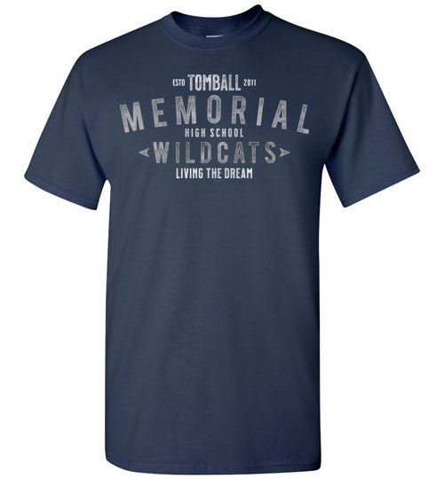 Tomball Memorial High School Wildcats Navy Unisex T-shirt 42