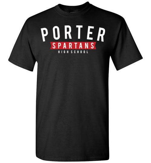 Porter High School Spartans Black Unisex T-shirt 21
