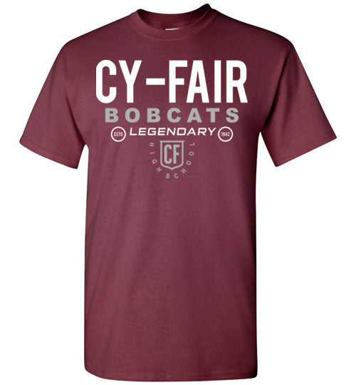 Cy-Fair High School Bobcats Maroon Unisex T-shirt 03