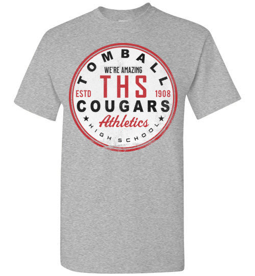 Tomball High School Cougars Sports Grey Unisex T-shirt 28