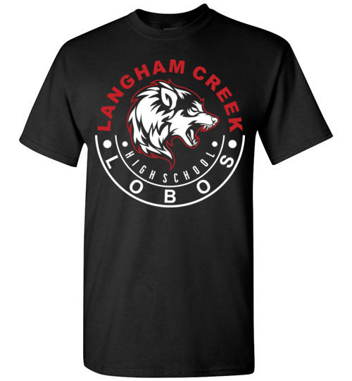 Langham Creek High School Lobos Black Unisex T-shirt 19