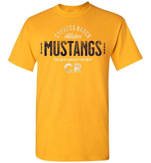 Cypress Ranch High School Mustangs Gold Unisex T-shirt 40