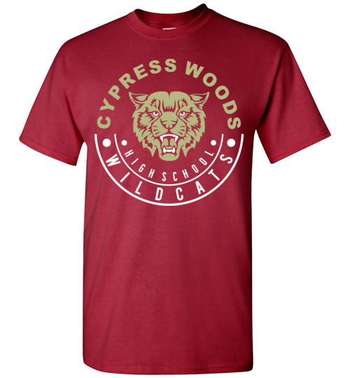 Cypress Woods High School Wildcats Deep Red Unisex T-shirt 19