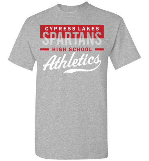 Cypress Lakes High School Spartans Sports Grey Unisex T-shirt 48