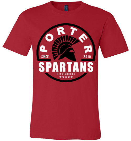 Porter Spartans Premium Red T-shirt - Design 04