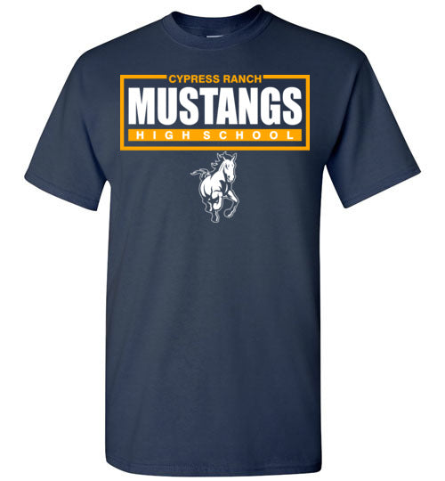 Cypress Ranch High School Mustangs Navy Unisex T-shirt 49