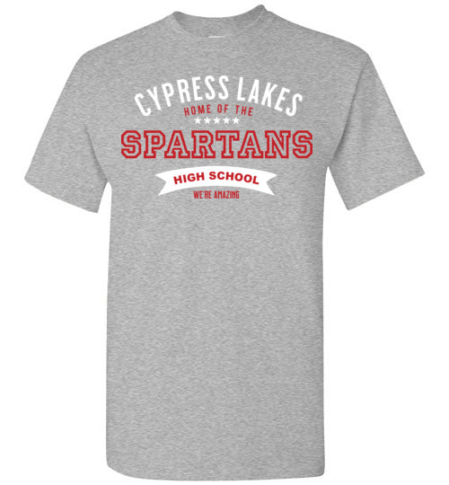 Cypress Lakes High School Spartans Sports Grey Unisex T-shirt 96