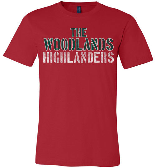 The Woodlands Highlanders Premium Red T-shirt - Design 17