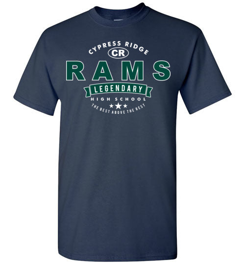 Cypress Ridge High School Rams Navy Unisex T-shirt 44