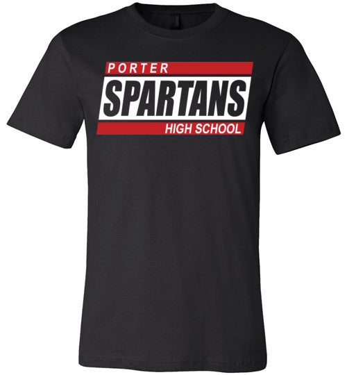 Porter Spartans Premium Black T-shirt - Design 72