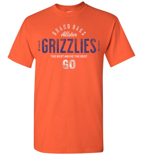 Grand Oaks High School Grizzlies Orange Unisex T-shirt 40