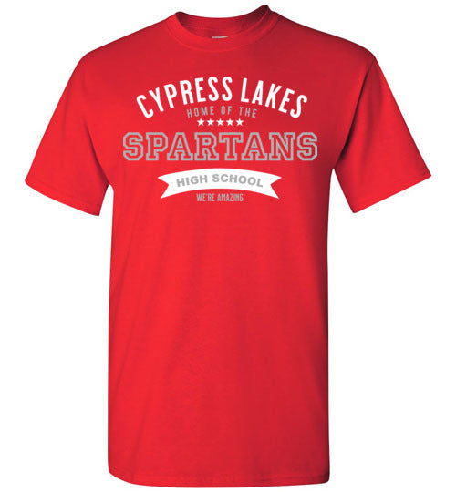 Cypress Lakes High School Spartans Red Unisex T-shirt 96