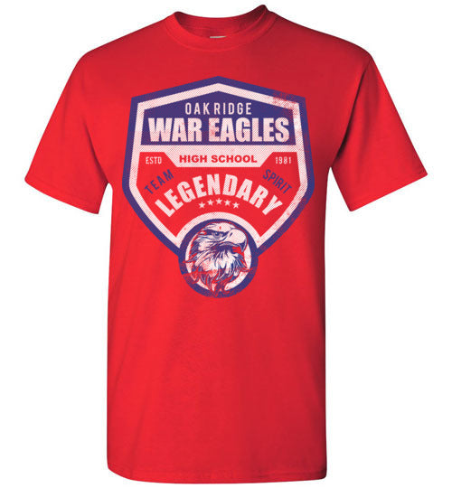 Oak Ridge High School War Eagles Red Unisex T-shirt 14