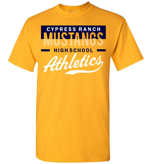 Cypress Ranch High School Mustangs Gold Unisex T-shirt 48