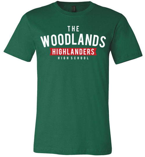 The Woodlands Highlanders Premium Evergreen T-shirt - Design 21