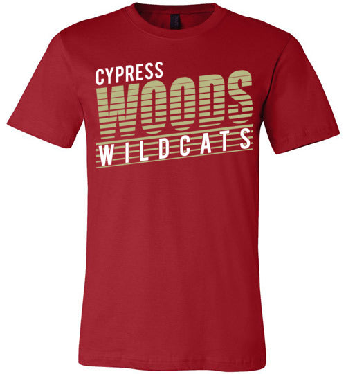 Cypress Woods Wildcats Premium Deep Red T-shirt - Design 32