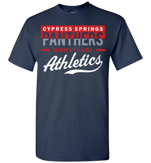 Cypress Springs High School Panthers Navy Unisex T-shirt 48