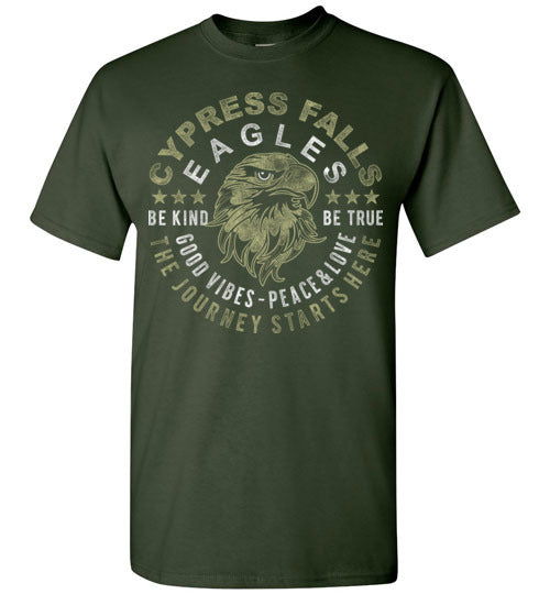 Cypress Falls High School Eagles Forest Green Unisex T-shirt 16