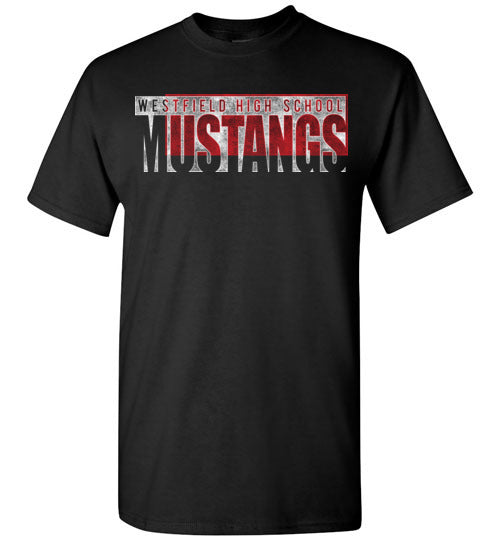 Westfield High School Mustangs Black Unisex T-shirt 22