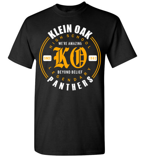 Klein Oak Panthers - Design 15 - Black Unisex T-shirt