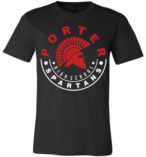 Porter Spartans Premium Black T-shirt - Design 19