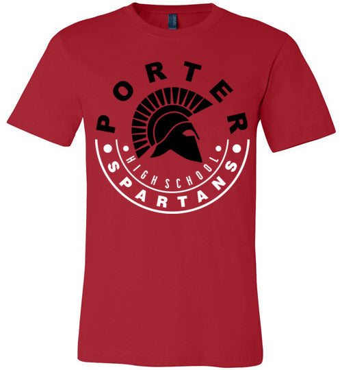 Porter Spartans Premium Red T-shirt - Design 19