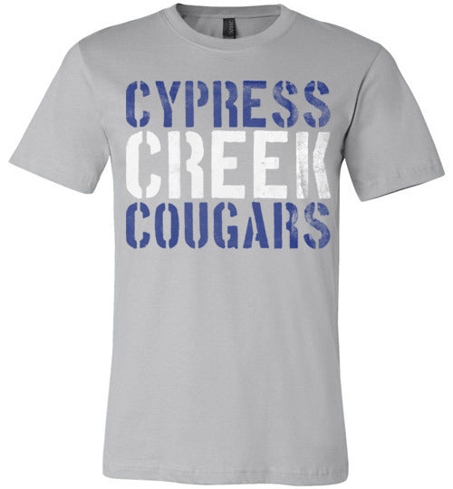 Cypress Creek Cougars Premium Silver T-shirt - Design 17