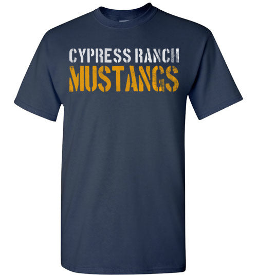 Cypress Ranch High School Mustangs Navy Unisex T-shirt 17