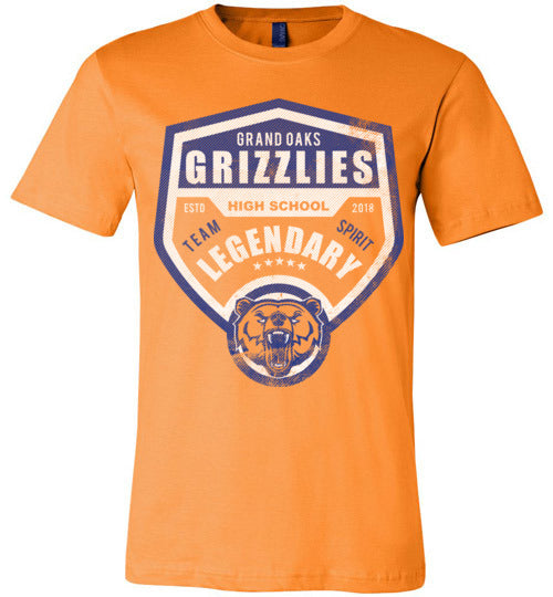 Grand Oaks Grizzlies Premium Orange T-shirt - Design 14