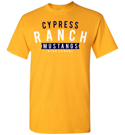 Cypress Ranch High School Mustangs Gold Unisex T-shirt 21