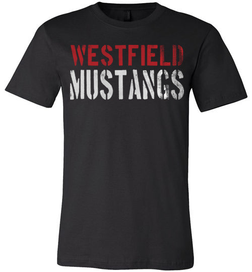 Westfield Mustangs Premium Black T-shirt - Design 17