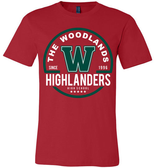 The Woodlands Highlanders Premium Red T-shirt - Design 04