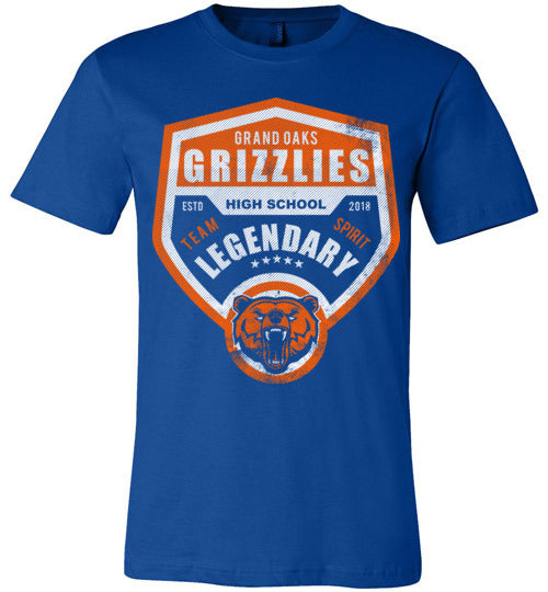 Grand Oaks Grizzlies Premium Royal T-shirt - Design 14