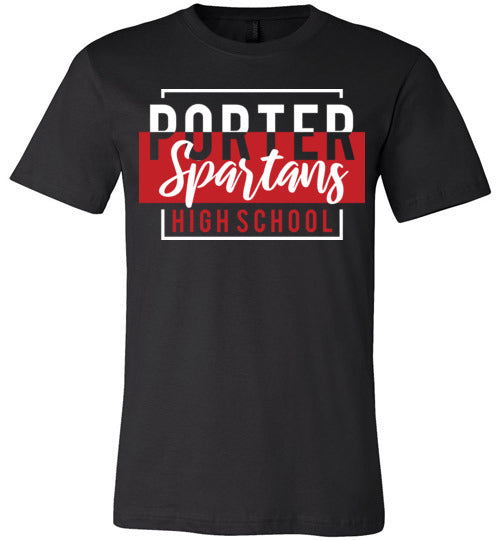 Porter Spartans Premium Black T-shirt - Design 05