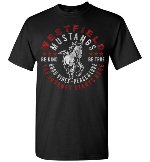 Westfield High School Mustangs Black Unisex T-shirt 16