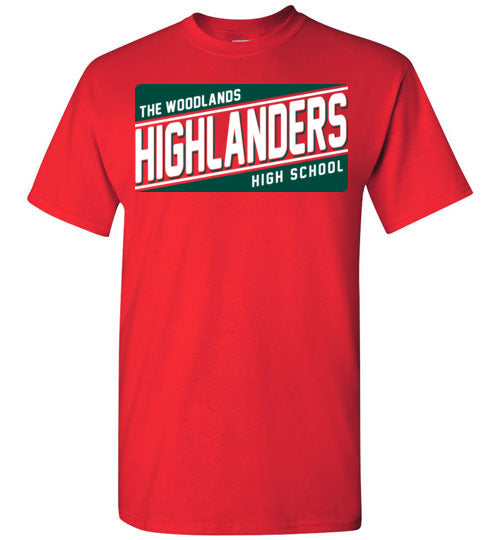 The Woodlands High School Highlanders Red Unisex T-shirt 84