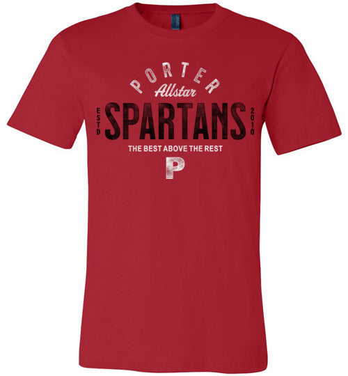 Porter Spartans Premium Red T-shirt - Design 40