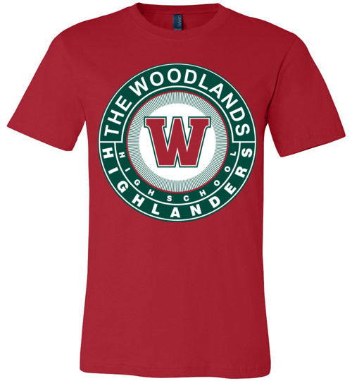 The Woodlands Highlanders Premium Red T-shirt - Design 02
