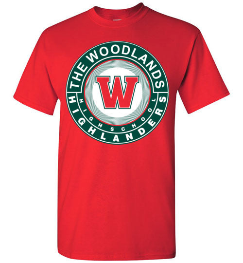 The Woodlands High School Highlanders Red Unisex T-shirt 02