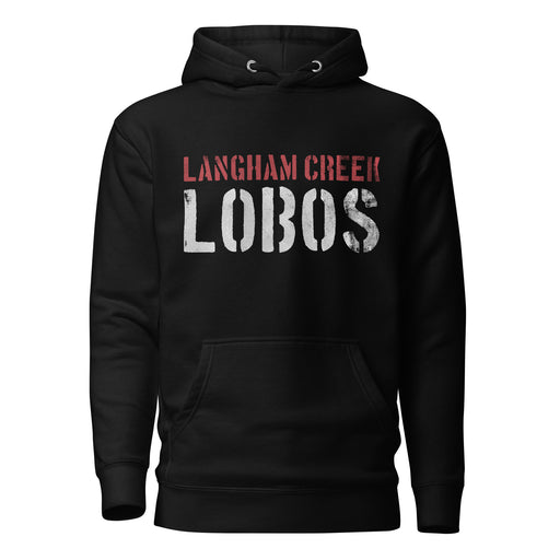 Langham Creek Lobos Premium Black Hoodie - Design 17